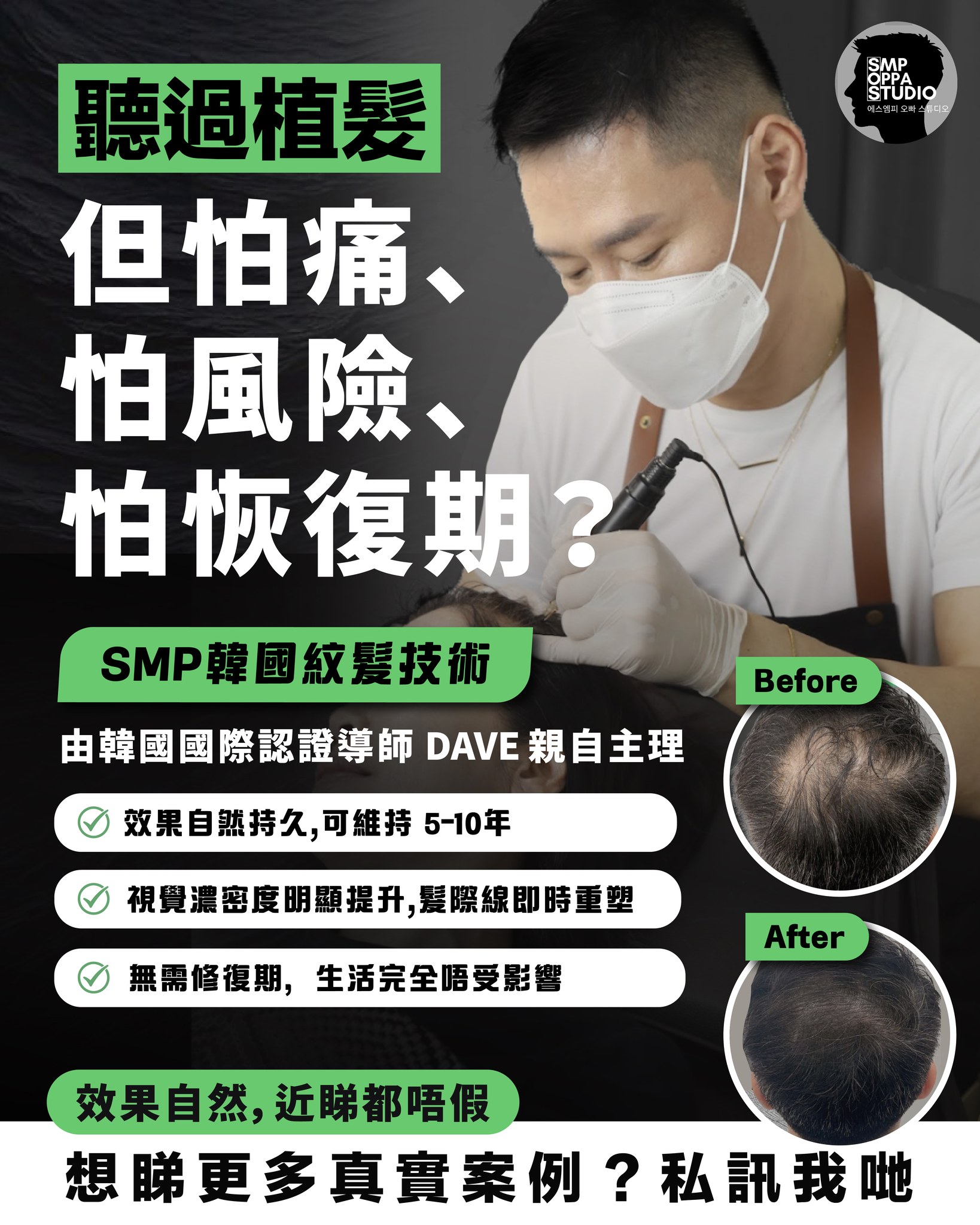 紋髮過程和疼痛感角度比較